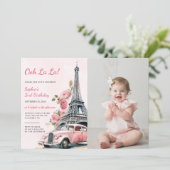 Waterverf Eiffeltoren Parijs 2e verjaardag foto Kaart (Staand voorkant)