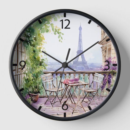 Waterverf Eiffeltoren Parijs Frans Café (Voorkant)
