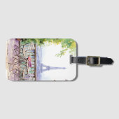 Waterverf Eiffeltoren Parijs Frans Café Bagagelabel (Voorkant (horizontaal))