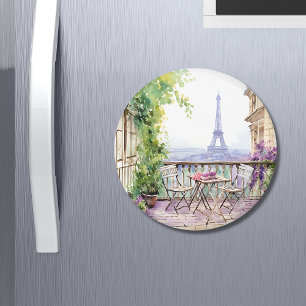Waterverf Eiffeltoren Parijs Frans Café Magneet