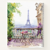 Waterverf Eiffeltoren Parijs Frans Café Notitieboek (Achterkant)
