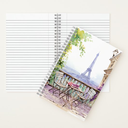 Waterverf Eiffeltoren Parijs Frans Café Notitieboek (Binnen)
