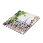 Waterverf Eiffeltoren Parijs Frans Café Tegeltje (Zijkant)