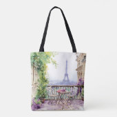 Waterverf Eiffeltoren Parijs Frans Café Tote Bag (Achterkant)