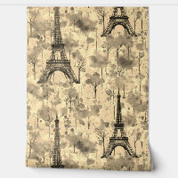 Waterverf Eiffeltoren Paris Sepia