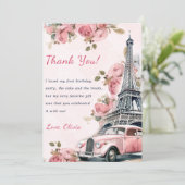 Waterverf Eiffeltoren verjaardag Kaart (Staand voorkant)