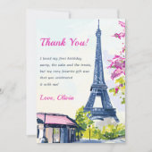 Waterverf Eiffeltoren verjaardag Kaart (Voorkant)