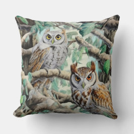 Waterverf Eigenaars in bomen Kussen