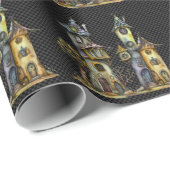 Waterverf eigenzinnige grillige paddenstoelenbos cadeaupapier (Rol Hoek)