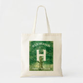 Waterverf eikenboom reünie monogram tote bag (Voorkant)