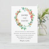 Waterverf eiland Botanical Wreath Wedding Kaart (Staand voorkant)