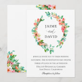 Waterverf eiland Botanical Wreath Wedding Kaart (Voorkant / Achterkant)