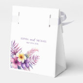 Waterverf eiland Romance-bruiloft Bedankdoosjes (Achterkant)