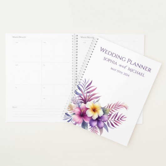 Waterverf Eiland Romance-Bruiloft-Planner Planner (Display)