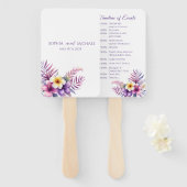 Waterverf eiland Romance-bruiloft programma Handwaaier (Voorkant en achterkant)