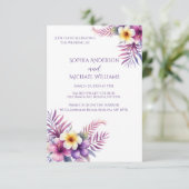 Waterverf eiland Romance-bruiloft thema uitnodigin Kaart (Staand voorkant)