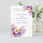 Waterverf eiland Romance-bruiloft thema uitnodigin Kaart (Staand voorkant)