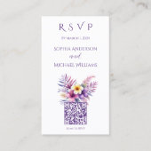 Waterverf Eiland Romance-RSVP-QR code- Visitekaartje (Voorkant)