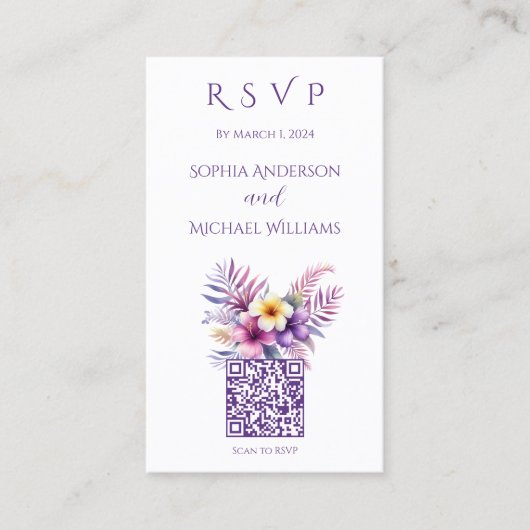 Waterverf Eiland Romance-RSVP-QR code- Visitekaartje (Voorkant)