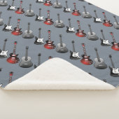 Waterverf Electric Guitars Music Musician Pattern Sherpa Deken (3/4)