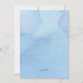 Waterverf Elegance Blue Invitation Kaart (Achterkant)