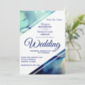 *~* Waterverf Elegant Abstract AR17 Wedding Kaart (Staand voorkant)