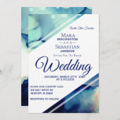 *~* Waterverf Elegant Abstract AR17 Wedding Kaart (Voorkant / Achterkant)