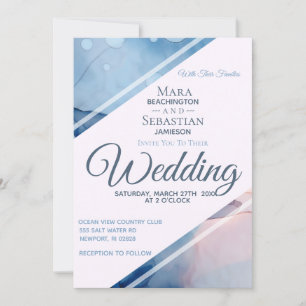 *~* Waterverf Elegant Abstract AR17 Wedding Kaart
