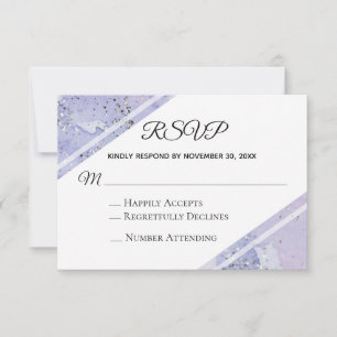 *~* Waterverf Elegant Abstract Glitter Wedding RSVP Kaartje