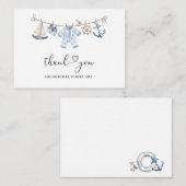 Waterverf Elegant ahoy het is een Boy baby shower Notitiekaartje (Voorkant / Achterkant)