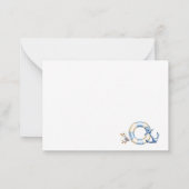 Waterverf Elegant ahoy het is een Boy baby shower Notitiekaartje (Achterkant)