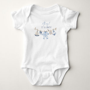 Waterverf Elegant Ahoy het is een Boy Baby shower Romper