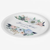 Waterverf Elegant Anemone Floral Lijst Wedding Papieren Bordje (Gekanteld)