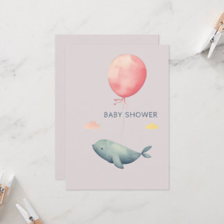 Waterverf Elegant Baby shower Meisje Invitation Kaart