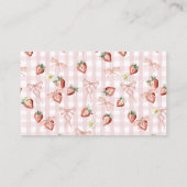 Waterverf Elegant baby shower Strawberry Daisy Informatiekaartje (Achterkant)
