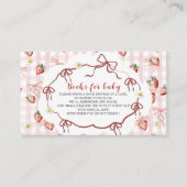 Waterverf Elegant baby shower Strawberry Daisy Informatiekaartje (Voorkant)