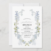 Waterverf Elegant blauw afstuderen Brunch Kaart (Voorkant)