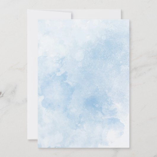 Waterverf Elegant blauw afstuderen Brunch Kaart (Achterkant)