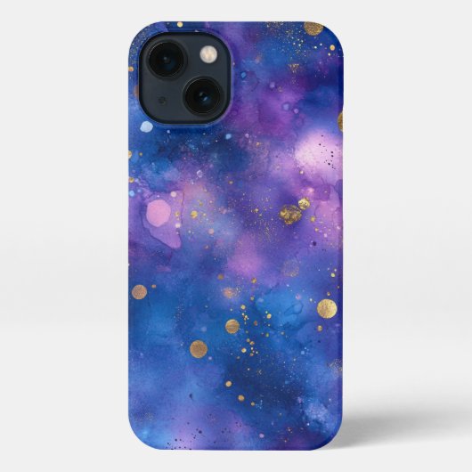 Waterverf  Elegant blauw iPhone Hoesje (Achterkant)