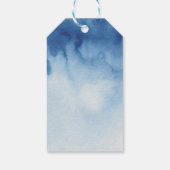 Waterverf elegant blauw-nautische bruiloft bedankt cadeaulabel (Achterkant)