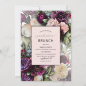 Waterverf Elegant blauw paarse roze bloemetjes gra Kaart (Voorkant)