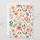 Waterverf Elegant Bloemen Engagement Party Kaart (Achterkant)