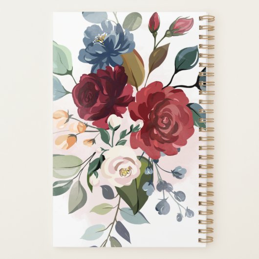Waterverf Elegant Bloemenblad Planner (Achterkant)