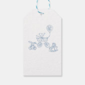 Waterverf Elegant Blue Bow Ribbon Speelgoed Baby S Cadeaulabel (Achterkant)