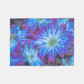 Waterverf Elegant Blue White Flowers Fleece Deken (Voorkant (Horizontaal))