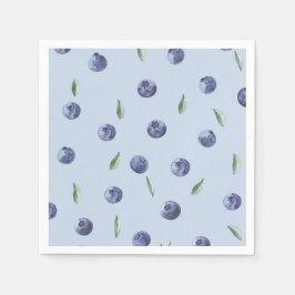 Waterverf Elegant Blueberry baby shower Servet
