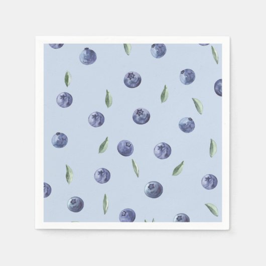 Waterverf Elegant Blueberry baby shower Servet (Voorkant)