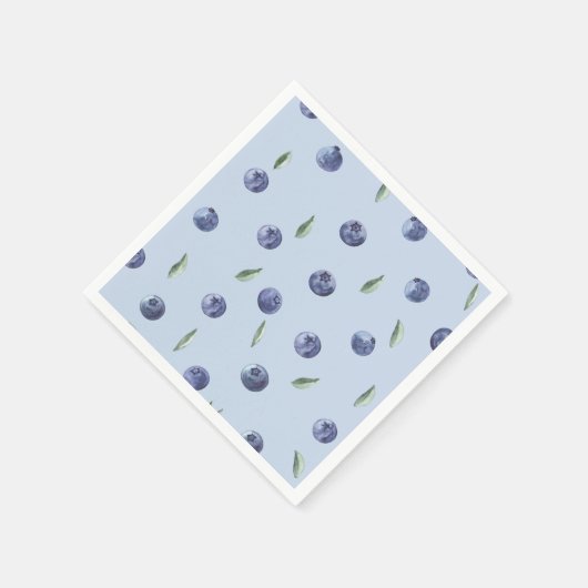 Waterverf Elegant Blueberry baby shower Servet (Hoek)