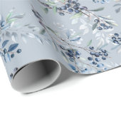 Waterverf Elegant Blueberry Cadeaupapier (Rol Hoek)