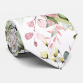 Waterverf Elegant Blush Pink Gum Eucalyptus Stropdas (Opgerold)